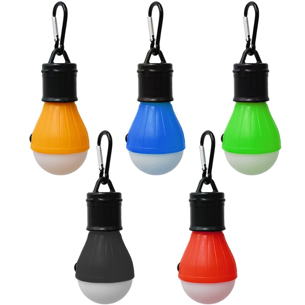 Ram® 5 x Hanging Camping Light Lantern with Carabiner Clip Portable Hiking Tent Camping Light