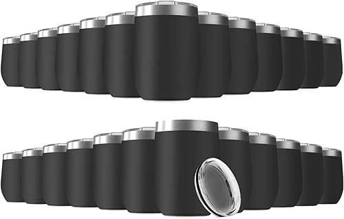 Miniatura 13 de Vaso de vino de 12 onzas con tapa, vaso de vino de acero inoxidable, vaso de vino de doble pared aislado al vacío, tazas de viaje sin tallo