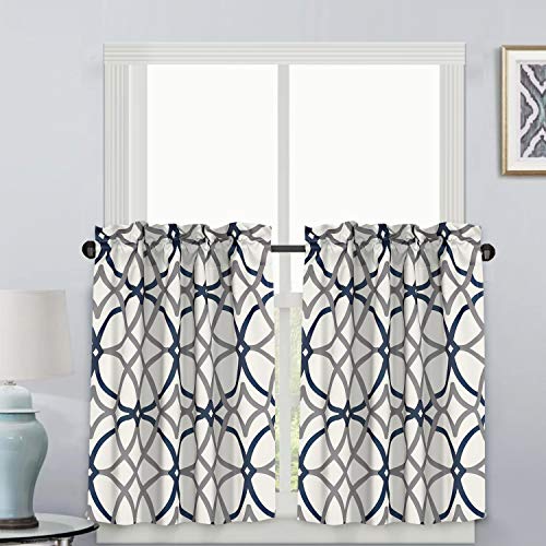 H.VERSAILTEX Blackout Kitchen Curtains Energy Saving Ultra Soft Kitchen Half Window Curtains, Rod