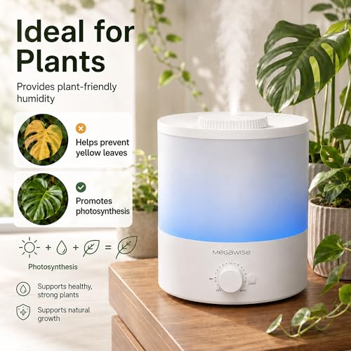 Image of MegaWise Ultrasonic Cool Mist Humidifier SK7620 - 1.5L Capacity, Whisper-Quiet Operation, Adjustable Mist Output, Auto Shut-Off - Ideal for Home, Office, Baby Room, and Bedroom