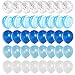 Mayen 40 Pcs 12 Inch Blue Silver White Balloons Set, Silver Confetti and Blue Agate Marble Balloons Royal and Light Blue White Latex Balloons for Birthday Party Decorations Baby Showers Graduation