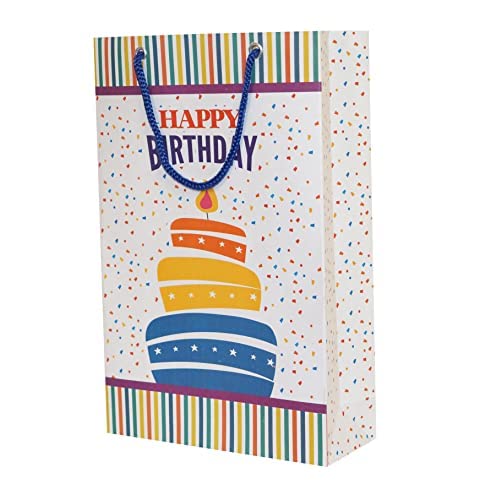 Image of TASCHE Star Birthday and Cake Assorted Design Printed Paper Carry Bags | Gift Bags for Return Gifts, Presents (11 * 8 * 3 Inches) (Pack of 80)