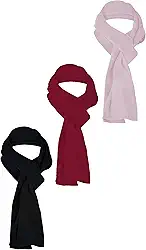 KIT 3 Cachecóis Soft Skube - Cachecol 160cm x 25cm - Unissex