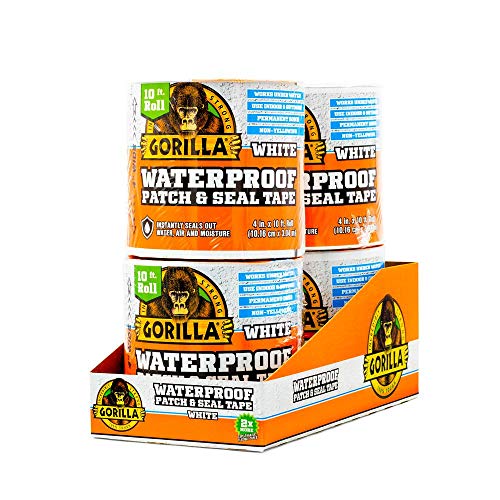 Gorilla 4 in. x 10 ft. White Waterproof Patch and Seal Tape (4-Pack)