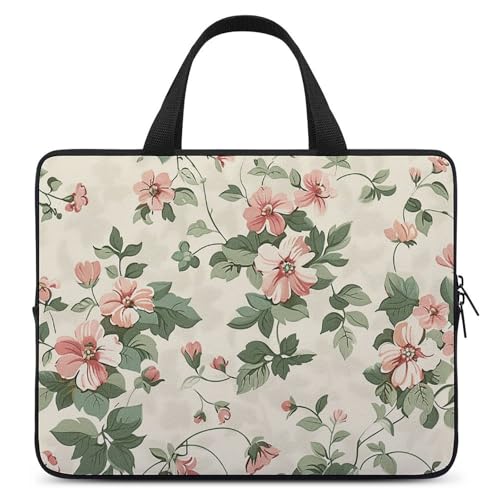 Sac à bandoulière pour ordinateur portable 13 pouces à motif floral discret