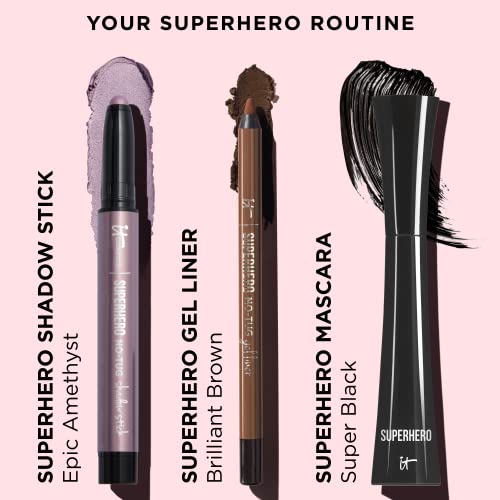 It Cosmetics Superhero No-Tug Waterproof Eyeshadow Stick, Epic Amethyst - Lavender Pearl - Longwear, Blendable Cream Eyeshadow With Built-In Primer - Suitable For Sensitive Eyes - 0.05 Oz #TOP5