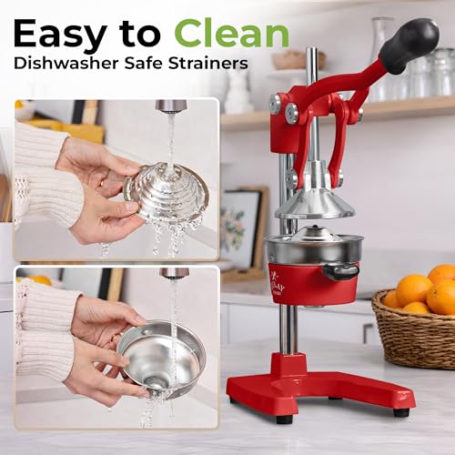 Image of Zulay Kitchen Cast Iron Juicer - Heavy Duty Manual Juicer with Detachable Strainers for Easy Cleaning, Orange Juice Press for Citrus Fruits, Perfect for Bartenders, Juice Lovers & Health Enthusiasts