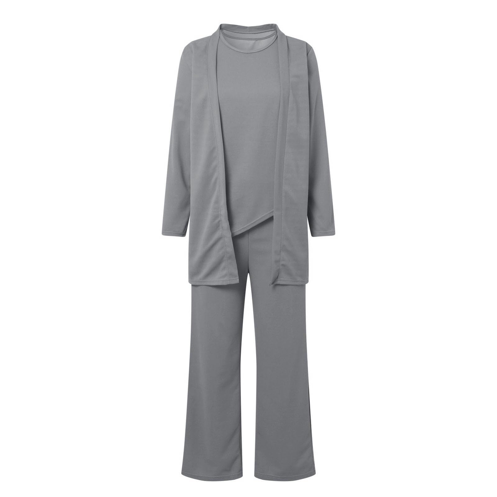 Traje de pantalón elástico deportivo elegante para mujer, conjunto de 3