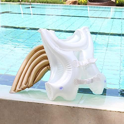 Child Swim Pool Vest - Inflatable Swim Jacket Buoyancy Swimsuit with Angel Wings,Floating Row Swimsuit Swimming, Kids Bexdug