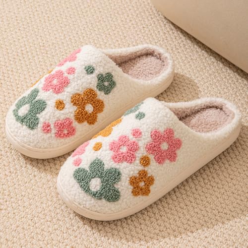 Image of Cozy Furry House Slippers for Women /Men Cute Warm Indoor Non-Slip Winter Cozy Shoes