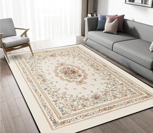 Avisiatree Vintage Floral 4x6 Area Rug - Washable Non-Slip Indoor