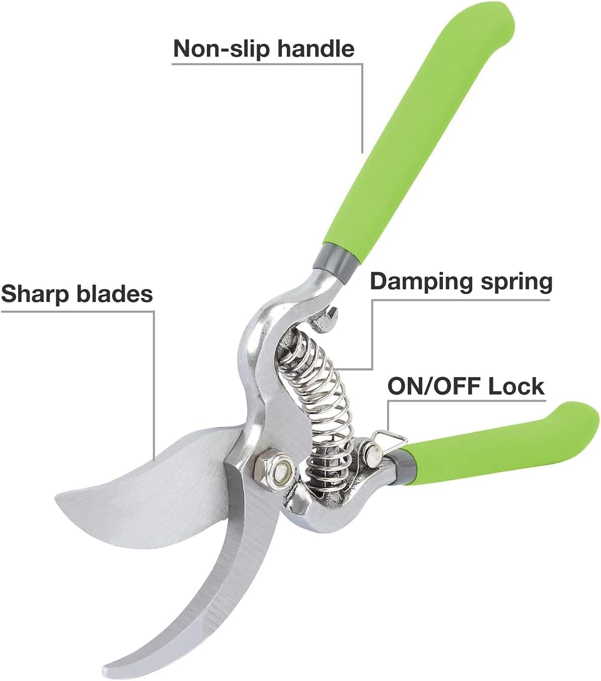 WORKPRO 2-Piece Pruning Shears Set, Drop Forged 8" Bypass Garden Shears and 8'' Handing Pruner with Steel Straight Blade