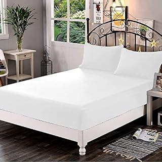 100% Egyptian Cotton Fitted Sheet, 400 Thread Count 30cm Deep Fitted Sheet White, Luxury & Ultra Soft Bedding Extra Deep Fitted Sheet - Fits Mattress Up to 12" Deep Pocket (4FT - Small Double, White)