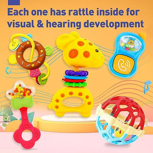 Azen 20Pcs Baby Toys 6 To 12 Months, Teething Toys For Babies 0-6 Months, Baby Toys 0-3 3-6 Months, Newborn Infant Toys 0-6 Months, Baby Rattles 0-6 Months #TOP2