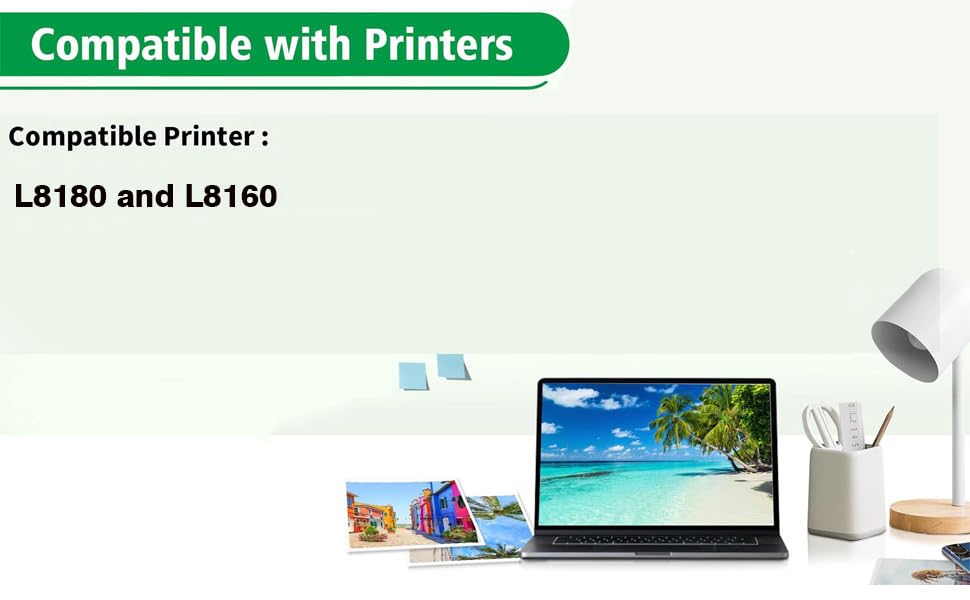 Image of KOSH 011 & 012 Refill Ink Bottle Compatible for Epson L8180 and L8160 Printers (6, BK C M Y GY PB Set)