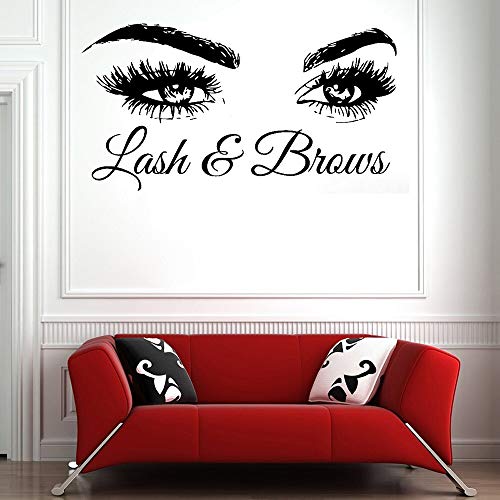 Preisvergleich Produktbild jtxqe Wimpern Und Augenbrauen Große Augen S Mode Wimpern Schönheitssalon Schönheitssalon Wandaufkleber DIY Vinyl Verwendet Für Kinder Mädchen Schlafzimmer Dekoration 58X31Cm