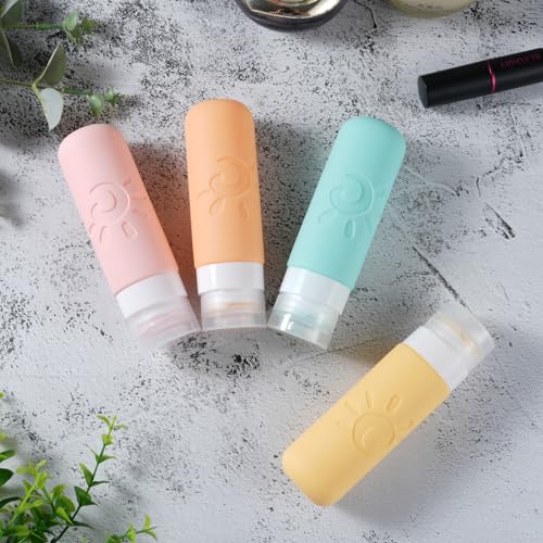 Image of Zafit Travel Bottles - TSA Approved 3oz Leak Proof Containers for Toiletries (Multicolored)