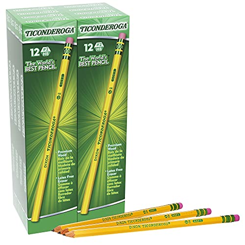 Ticonderoga Wood-Cased Pencils, Unsharpened, #2 Hb Soft, Yellow, 96 Count #TOP1
