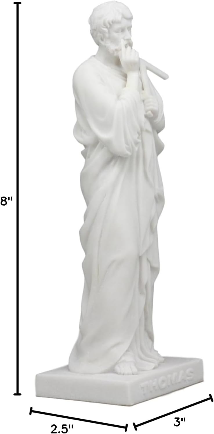 Ebros Bertel Thorvaldsen Copenhagen Museum Reproduction of Jesus' Twelve Apostles and Disciples Statue 8" Tall Inspirational Christian Catholic Figurine (Apostle Thomas The Doubter)
