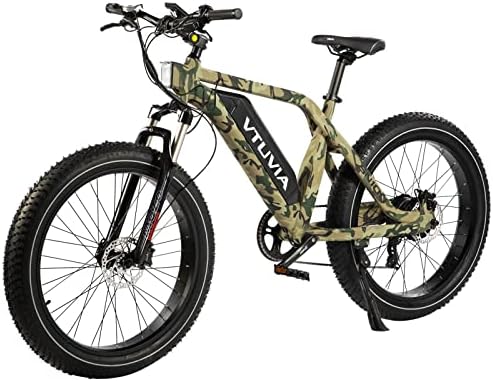 vtuvia Electric Bikes for Adults 26"*4.0 Hunting Fat Tire Ebikes with 750W Motor, 48v 13ah Removable Lithium Battery, 28MPH Snow Beach Mountain Large Frame E-Bike Shimano 7-Speed