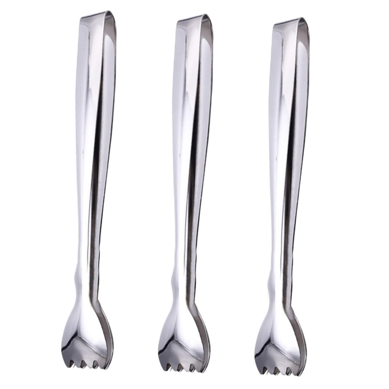 OFFSCH 3Pcs Thicken Stainless Steel Food Tongs Versatile Towel Clips for Buffet Bbq Skid Design Effortless Food Handling Comfortable Grip for Safe Use