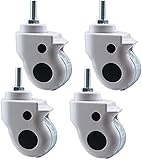 4x ruedas giratorias, rueda giratoria, rueda de equipo médico con perno de herramienta de freno ruedas silenciosas(No Brake,75mm)