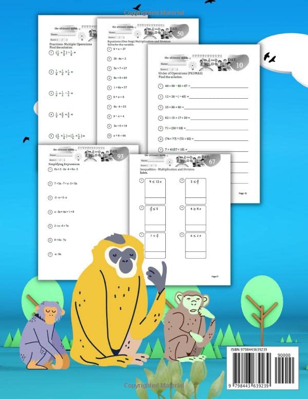 The Ultimate Math Workbook of Pre Algebra for Grade 7 and Grade 8: Order of Operations, Solving Equations, Simplifying Expressions - Image 2