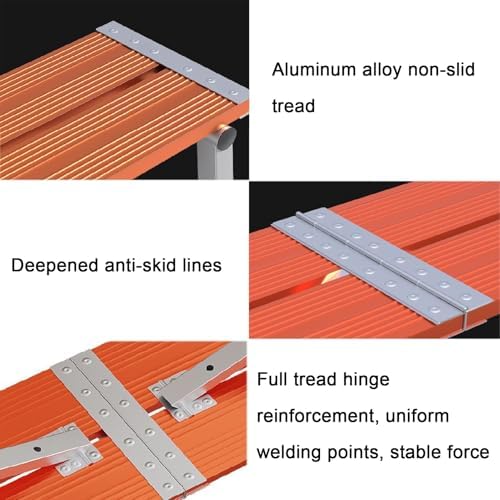 Adjustable Portable Aluminum Step Stool, Heavy Duty Non-Slip Work Platform for Car Washing, Painting & Repairs, Scaffolding Equipment (Silver, 27x140cm, 83-134cm)