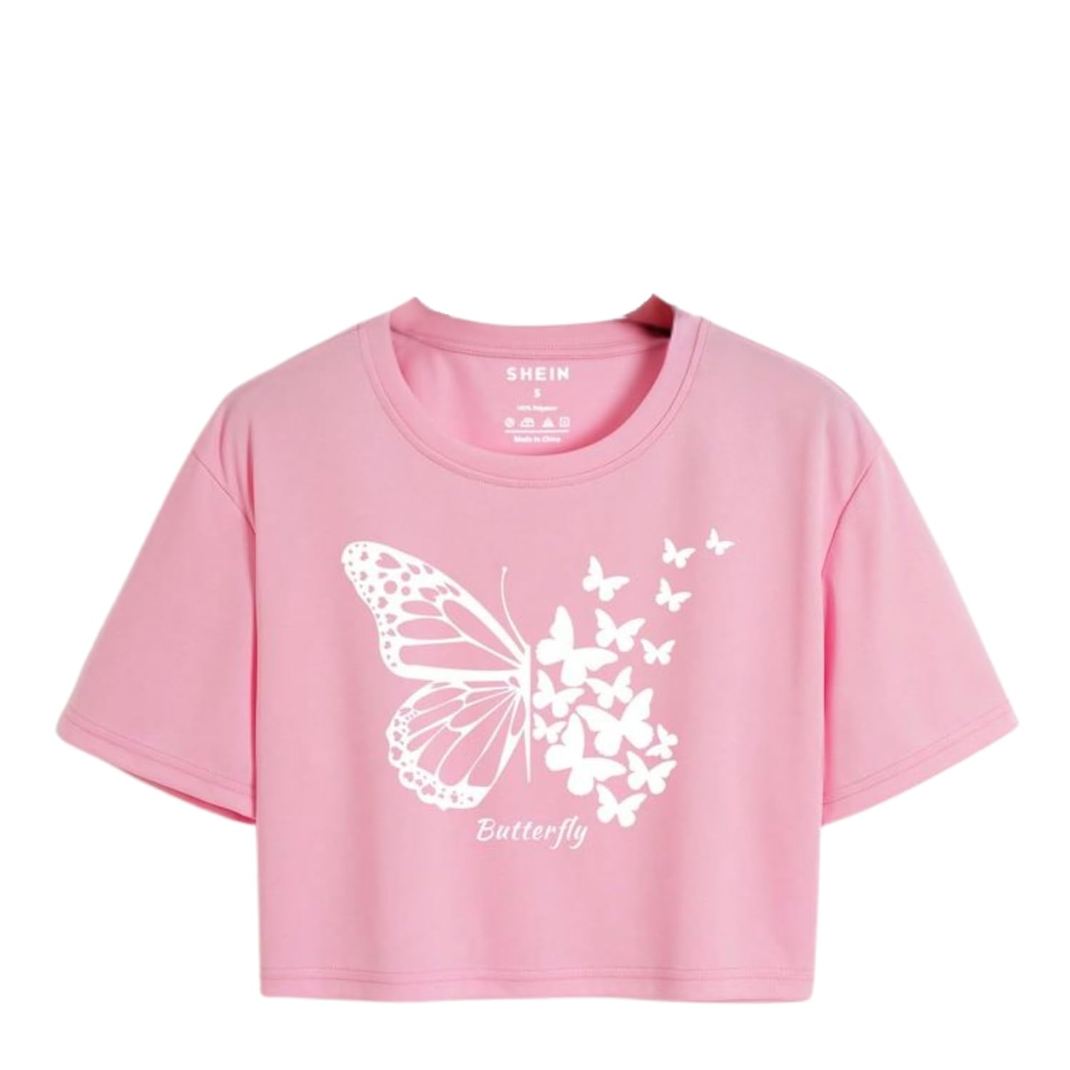 Womens Cotton Blend Butterfly Printed T-Shirt Stylish Half Sleeve Casual Top for Daily Use College & Outings Comfortable & Trendy Tee for Women-picture-17