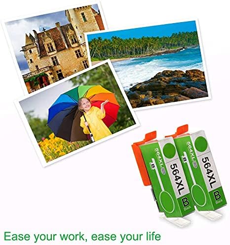 OSIR Compatible Ink Cartridge Replacement for HP 564 564XL for HP Photosmart 5520 5514 6510 6520 7510 5510 7525 7520 7515 C6380 C310a C309a C410a Officejet 4620 4622 Deskjet 3520 3521 3522 (2-Black)