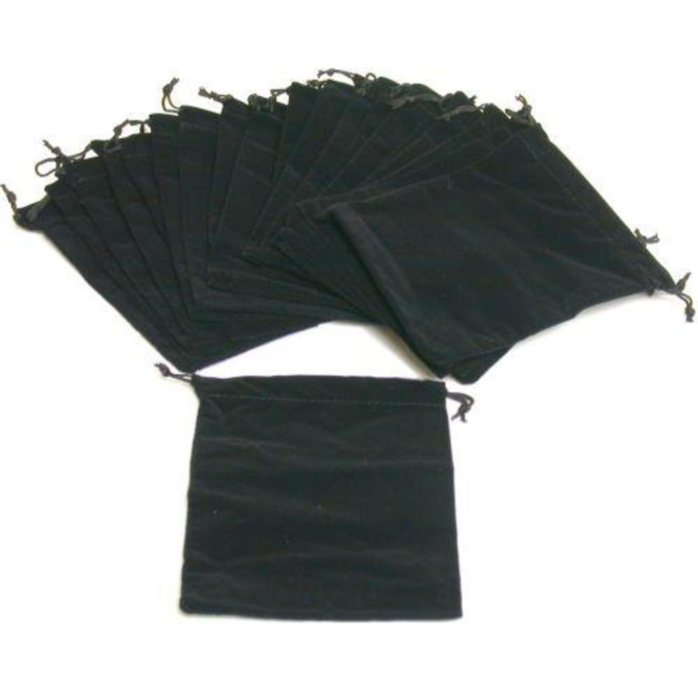 FindingKing 20 Pouches Black Velvet Drawstring Jewelry Bags 5