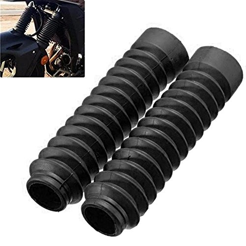 Amerstar 2Pcs Universal Motorcycle Front Fork Cover Protector Gaiters Gators Boot Shock Rubber New #TOP2