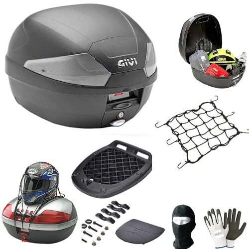 BAULETTO GIVI B29NT2, Capacità 1 casco jet, Capacità 1 casco modulare -Bauletto B29 TECH nero goffrato comprensivo di piastra e kit di montaggio universale. -Sistema di aggancio MONOLOCK -Capacità: 29 litri -Sistema di chiusura Micro 1 -Buona rigidità di fondo - Catadiotri: fumè - Misure: 399 x 407 x 309 mm -MAX LOAD 3 KG - GIVI garantisce per le proprie valigie un grado di tenuta acqua corrispondente a una normale pioggia, portata maggiore di 20 lt./ min. -Si monta solo se la moto ha il portapacchi posteriore di serie ,oppure staffe portapacchi givi (da acquistare a parte). -OMAGGIO GUANTI DA LAVORO ANTISCIVOLO+ CAVO A MOLLA CON GANCI D'ACCIAIO