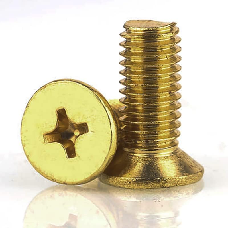 Generic M4 Brass Phillips countersunk Head Extension Screws Cross Flat headle Extra Long Bolts Threaded Nails - (Size: M4x35mm 10pcs)