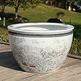 庭園の装飾 植木鉢 穴無し プランター鉢 30*26cm 睡蓮鉢 プランター 水耕栽培用鉢 金魚鉢 園芸鉢 背が高い 観葉植物植木鉢 水耕栽培 ガーデンポット タイプ8 インテリア 園芸用品 浅型 おしゃれな植木鉢 陶器鉢 大きい 鉢植えカバー プランターカバー [XCZYL]