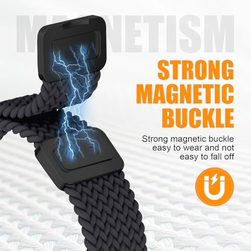 Image of BXUXOHS Magnetic Nylon Bands for Samsung Galaxy Watch 8 Band /Galaxy Watch 8 Classic,Braided Elastic Fabric No Gap Sport Strap for Galaxy Watch 8 /8 Classic 40mm 44mm 46mm men /women