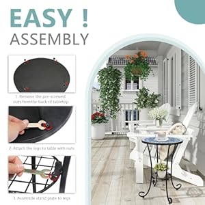 VCUTEKA Outdoor Side Table Mosaic Patio Table Accent Table Mosaic Tile Top Metal Frame Small End Table Porch Beach Patio Garden Balcony Peacock Feather 14'' VCUTEKA Outdoor Side Table Mosaic Patio Table Accent Table Mosaic Tile Top Metal Frame Small End Table Porch Beach Patio Garden Balcony Peacock Feather 14