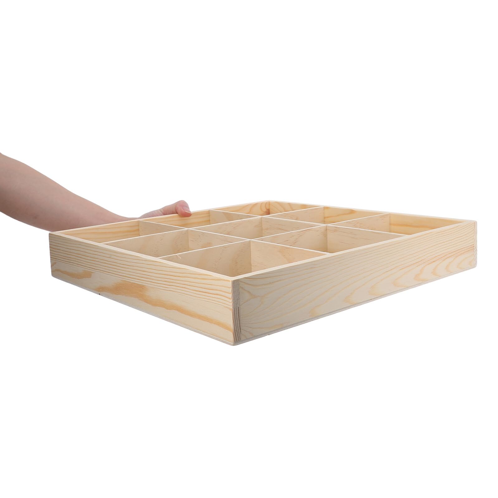 SHINEOFI Organizador de Calcetines de Madera con 9 Compartimentos