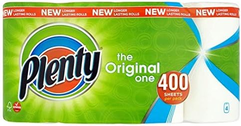 Plenty White Kitchen Rolls 400 Sheets 4 Pack