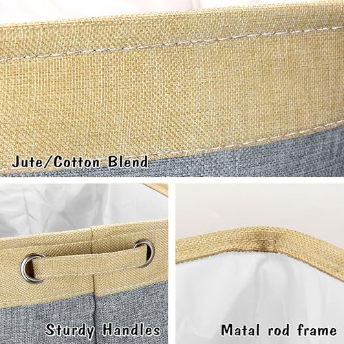 PET ARTIST Large Dog Toy Basket Bin - Rectangular Storage Box Chest Organizer for Dog Toys,Coats,Clothing,Apparel & Accessories & Blanket,Gray,15"x13"x12"