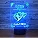 Lámpara de mesa 3D Juego de tronos Ilusión acrílica Lámpara 3D Led 7 colores que cambian USB Lámpara de escritorio táctil Regalo de cumpleaños para niños