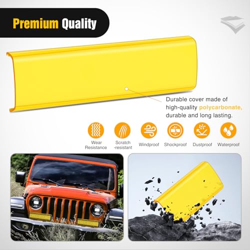 Image of Nilight 12 Inch LED Light Bar Covers 2 PCS Yellow Color