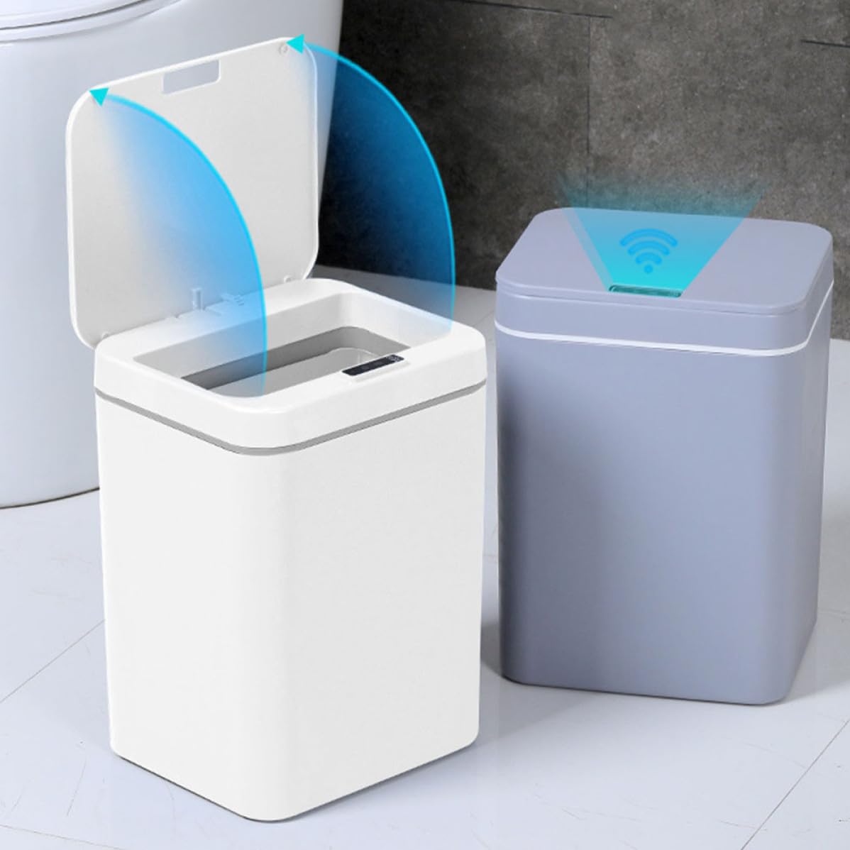 BESPORTBLE Papelera sin Contacto Inteligente de Inducción 16l Blanco