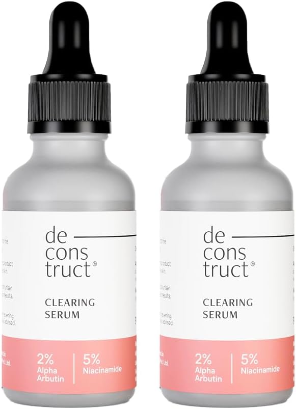 Deconstruct Niacinamide Serum | Multi-Benefit Serum for Pigmentation, Acne Marks, Dark Spots & Tanning | Tested for Oily & Sensitive Skin | 5% Niacinamide + 2% Alpha Arbutin | Beginner-Friendly| 30 ml each, pack of 2