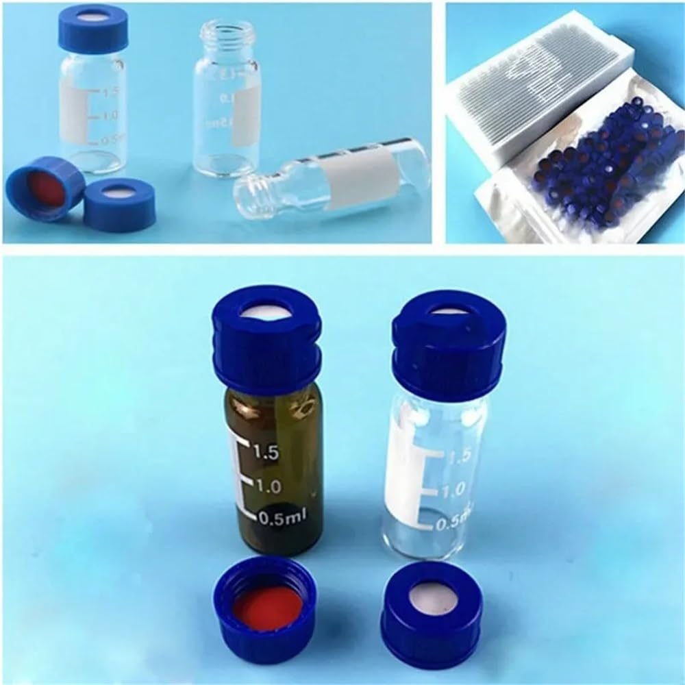 Szkło laboratoryjne 100 fiolek przezroczystych/brązowych z zakrętką, automatyczna butelka do analizy o pojemności 2 ml i 4 ml.(Brown 4ml nie skale)