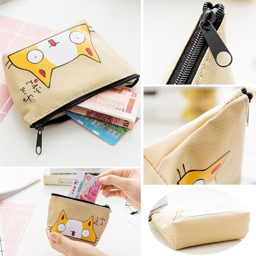 Cute Cartoon Cat Print Coin Purse Key Wallet Mini Oxford Card Holder Zipper Money Pouch Purse Storage Bag Animal Wallet Studen3