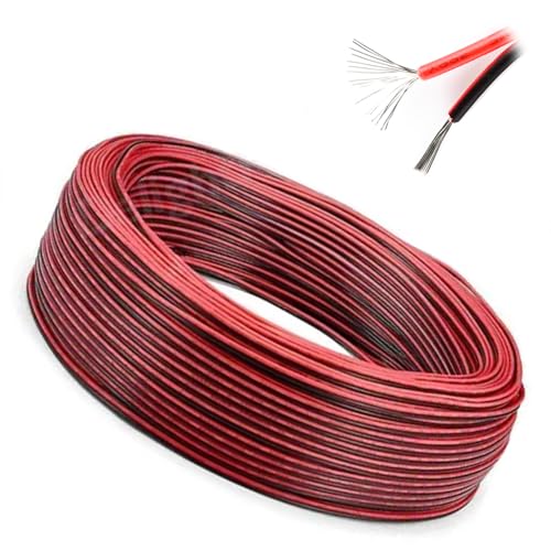SSZYMAOYI AWG22 電線 ケーブル 配線コード 延長コード 赤黒 20m 2芯 LEDストリップライト接続ケーブル 電子工作 配線 交換 修理 リード線 延長用 電化製品