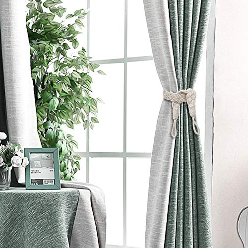 Lewondr Curtain Rope Buckle, 2 Pieces Cotton Knitted Knot Braided Window Curtain Tiebacks Decorative Drapes Holdback for Living Room, Bedroom, Cafe - Beige - Image 7