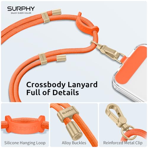 Image of SURPHY Phone Lanyard Crossbody, Phone Strap Crossbody with 2 Tether Tabs