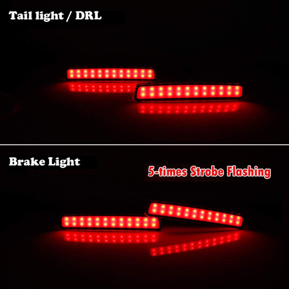 Adiil Led Rear Bumper Reflector Tail Fog Light Compatible with 2014 2015 2016 Scion tC,Smoked Lens